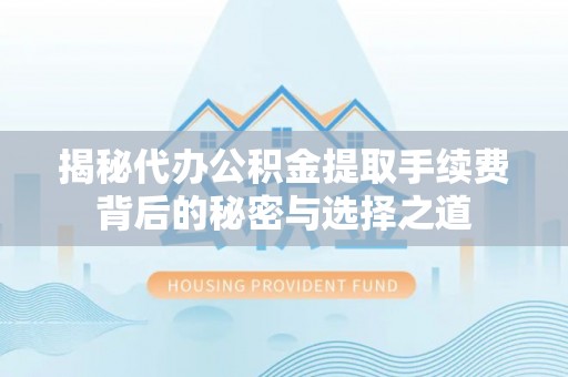 通河揭秘代办公积金提取手续费背后的秘密与选择之道
